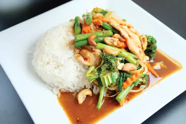 cashew nuts and chilli jam